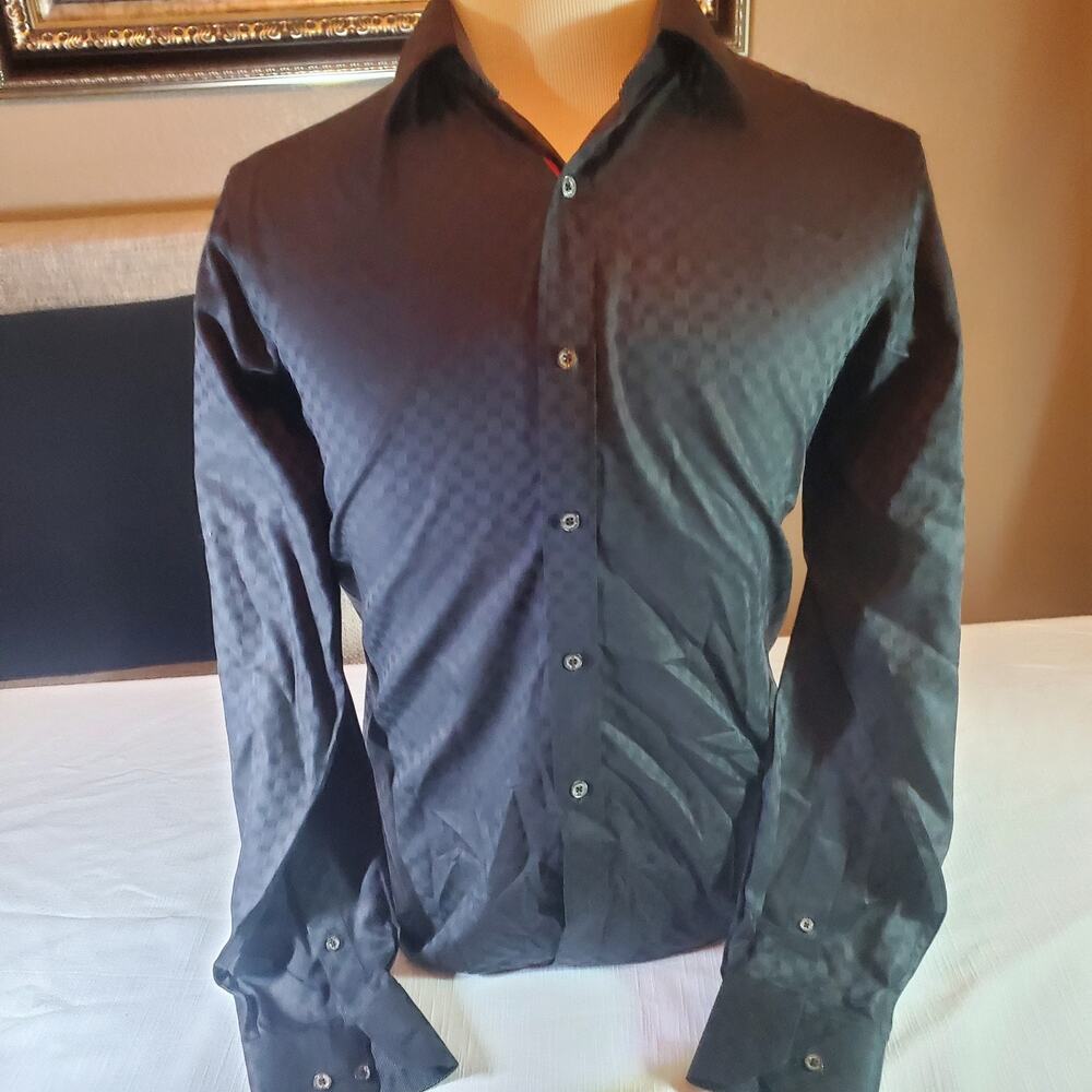Bugatchi Uomo Men's Small Dress Shirt Classic Fit Long Sleeve